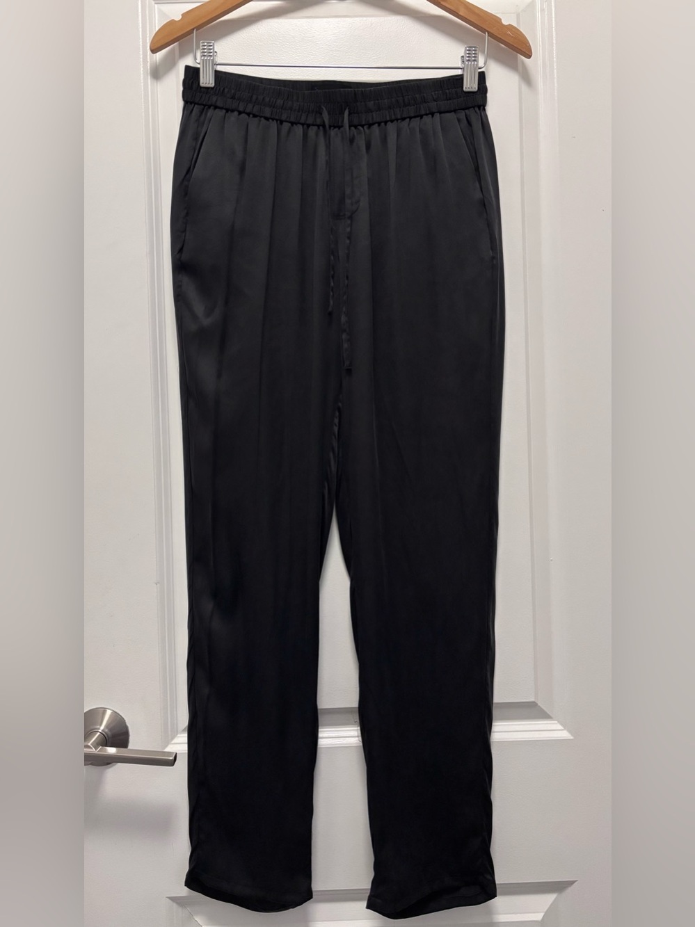 100% SILK PAIGE Black Men's Drawstring Trousers